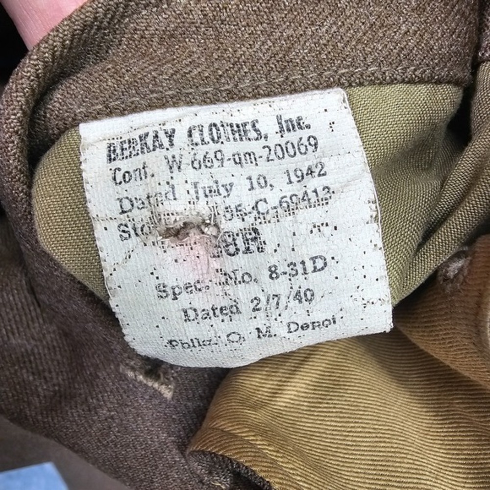 Vintage 40s WWII Uniform Coat Men 36R XS Green Wool US Army ETO Sergeant General - Picture 16 of 16